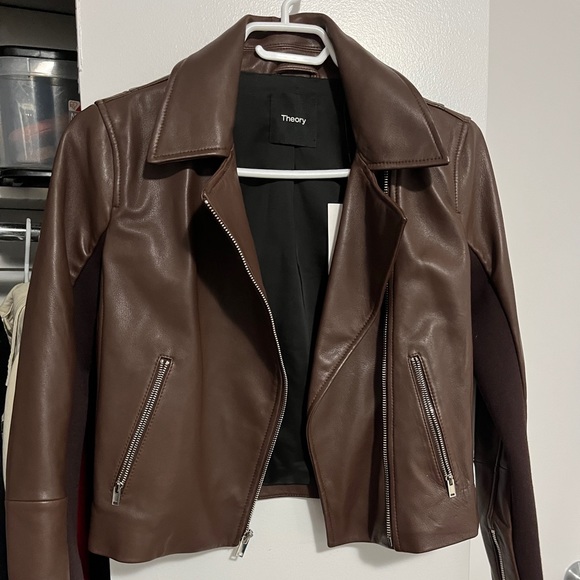 Theory New Moto Leather Jacket size Petite (0) - Picture 2 of 4